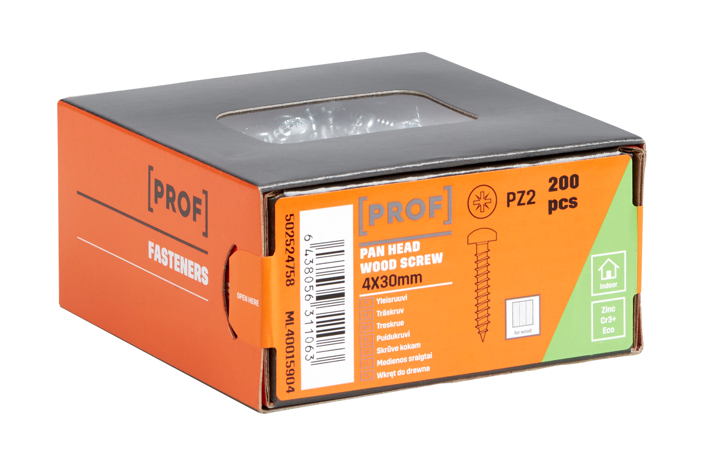 PANHEAD SCREW PZ2 4X30 ZN 200K 200KPL PROF