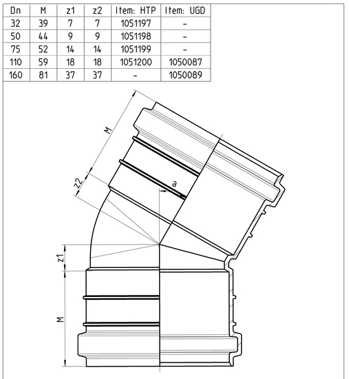 Viemärin muhvikulma Uponor 32x30 valkoinen
