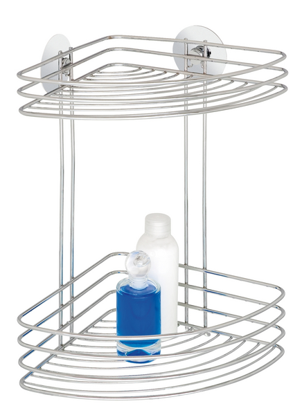 Suihkukulmahylly Wenko 2-osainen Turbo-Loc kromi 18914100