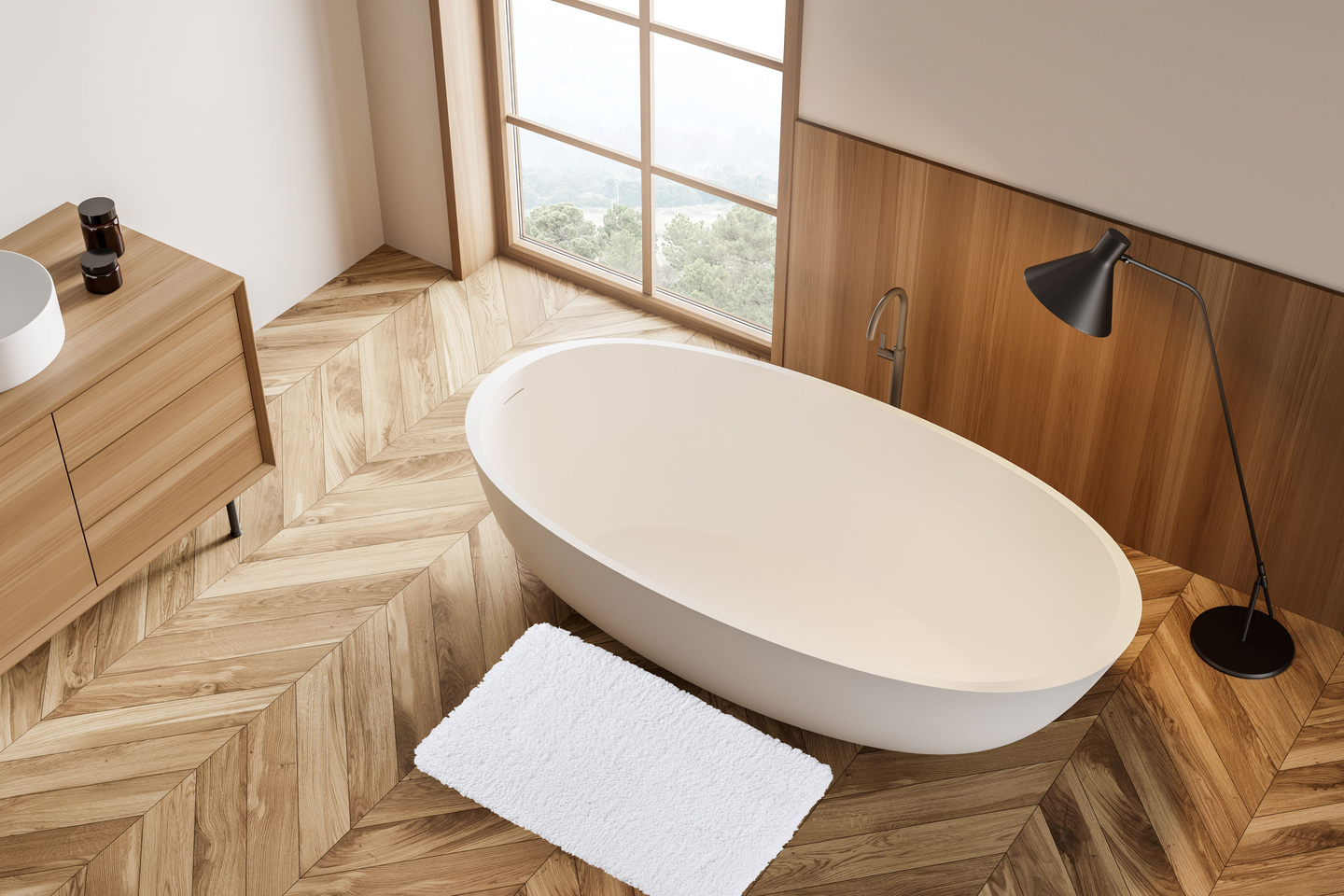 Kylpyhuonematto Wenko Belize valkoinen 60x90cm polyesteriä