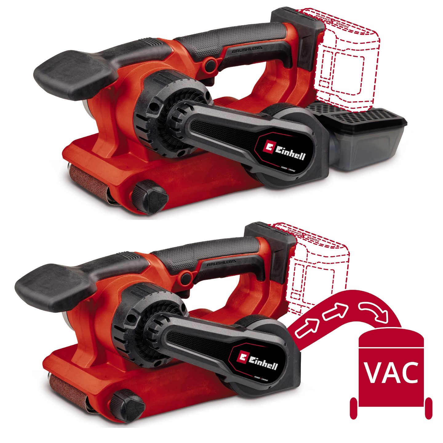 Akkunauhahiomakone Einhell Power X-Change TP-BS 18/457 Li BL-Solo