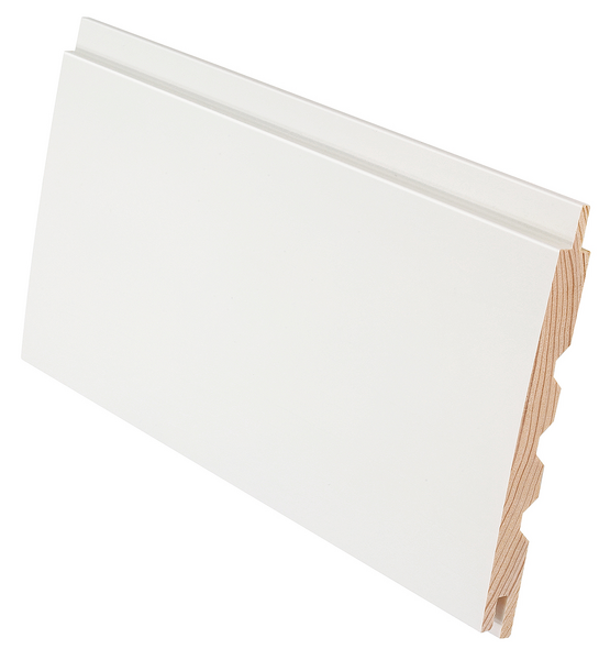 Sisustuspaneeli Saga 15x140x4480 STS4 mänty päätypontattu valkoinen 2,93m²