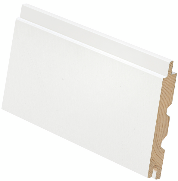 Sisustuspaneeli Saga 15x120x4480 STS4 mänty päätypontattu valkoinen 2,37m²