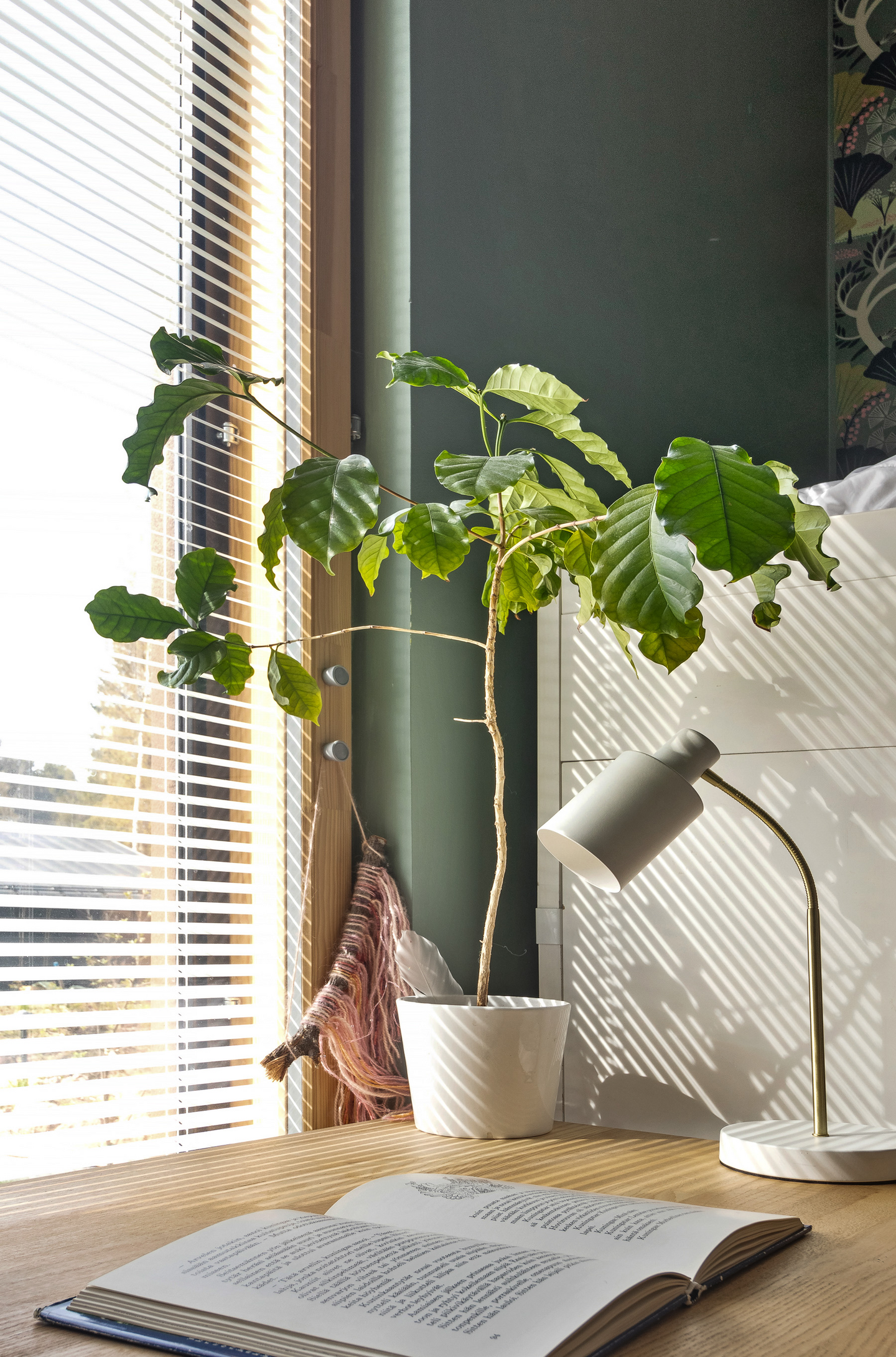 Pöytävalaisin Sessak Darcel mattavalkoinen/messinki