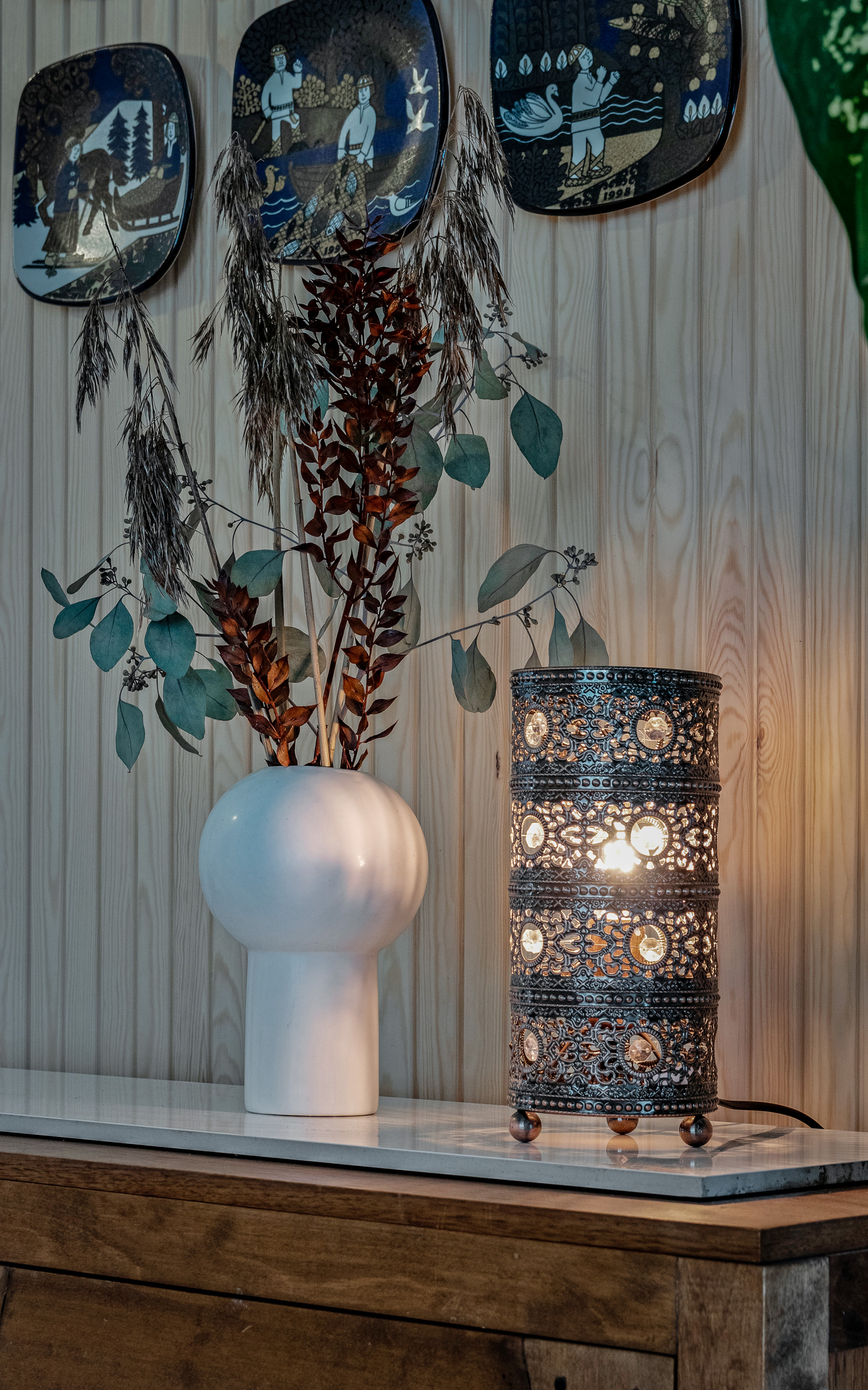 Pöytävalaisin Sessak Maya antiikkimessinki