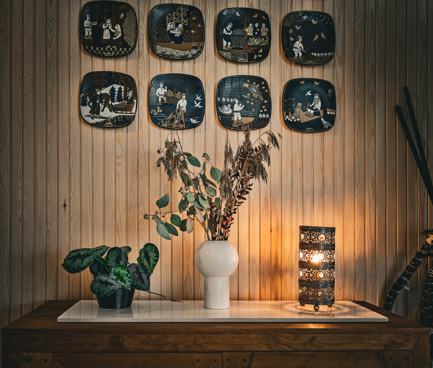 Pöytävalaisin Sessak Maya antiikkimessinki