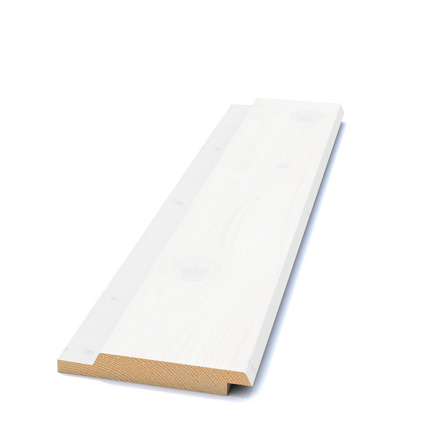 SPÅRPANEL FALS FASADE 22X145X4800 MELLANSTRUKEN VIT G4-2