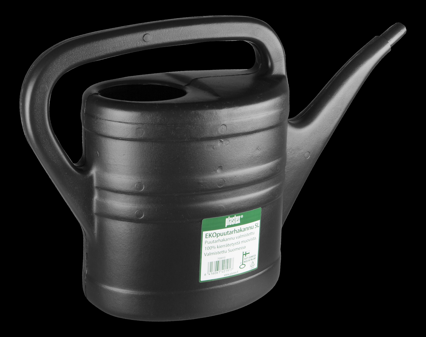 Puutarhakannu Plastex 5l musta Eko