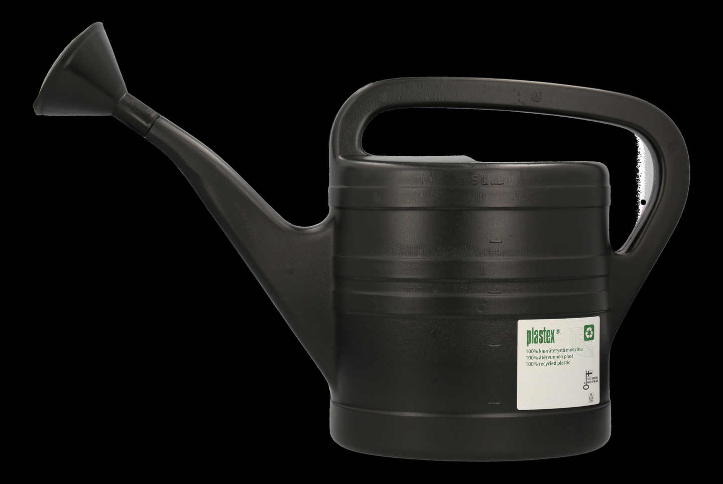 Puutarhakannu Plastex 5l musta Eko