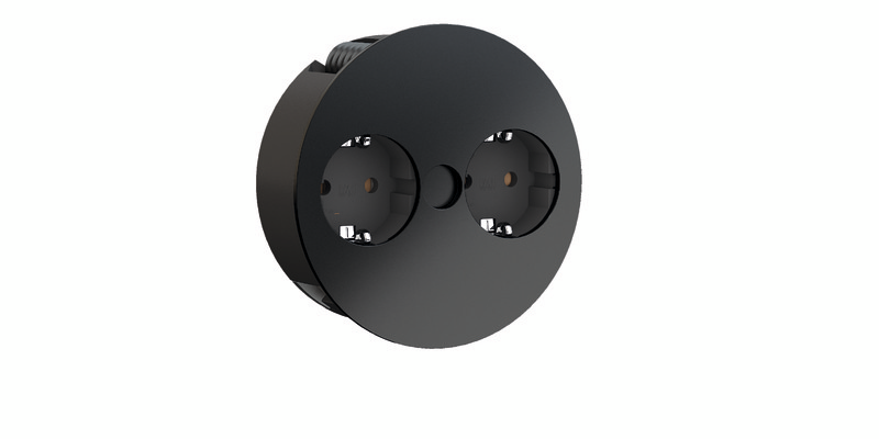 Pistorasiapaneeli Bachmann Twist 2-os 2m kaapeli mattamusta