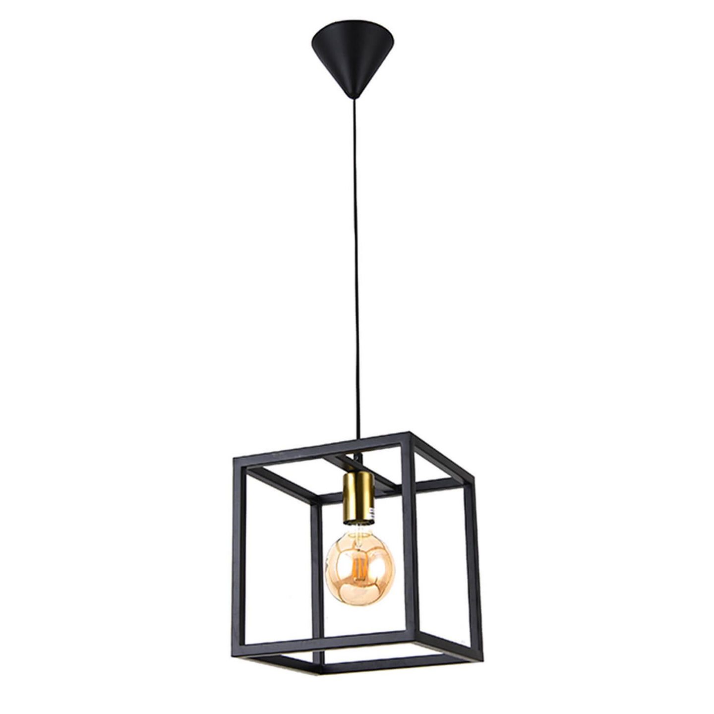 Riippuvalaisin FocusLight Svana 250x250mm E27 max. 42W musta messinki