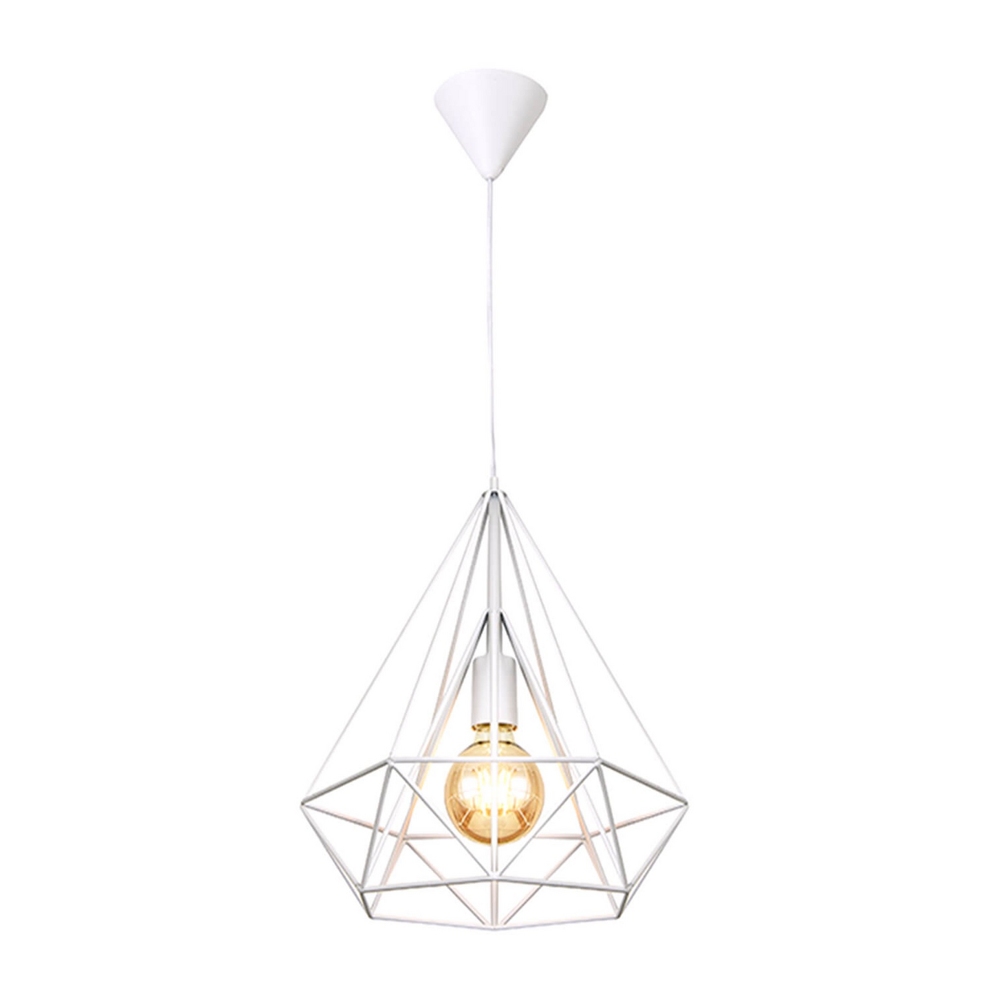 Riippuvalaisin FocusLight Diamond E27 370mm max. 60W valkoinen