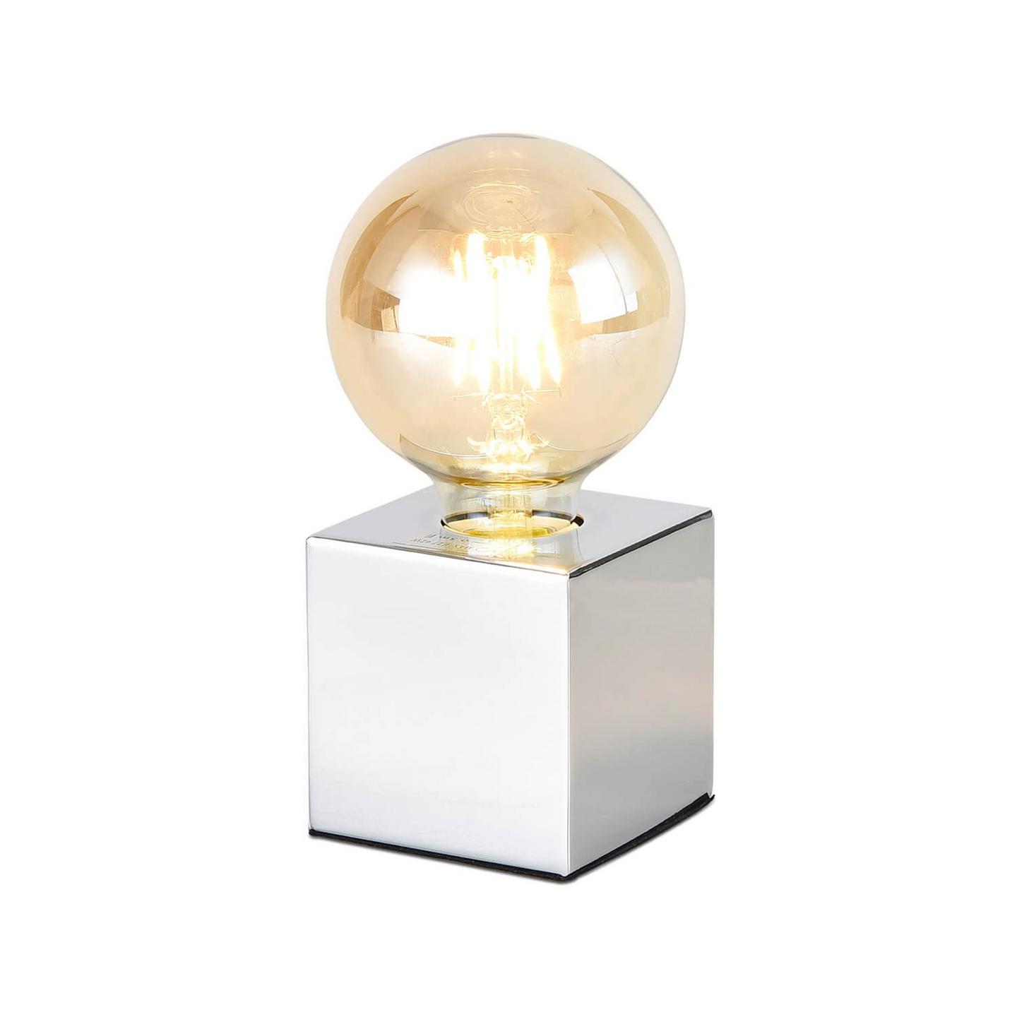 Pöytävalaisin Focuslight Noppa 100x100 mm E27 maks.42W kromi