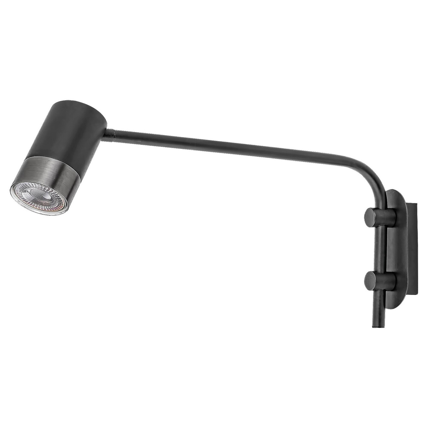 Seinävalaisin RABALUX ZIRCON 52mm GU10 max.5W mattamusta hopea