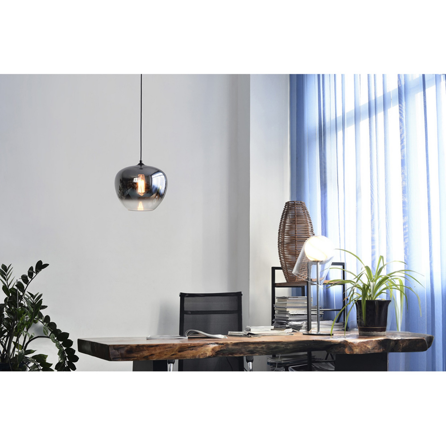 Riippuvalaisin Focuslight Oscar 240mm E27 maks.60W savuharmaa