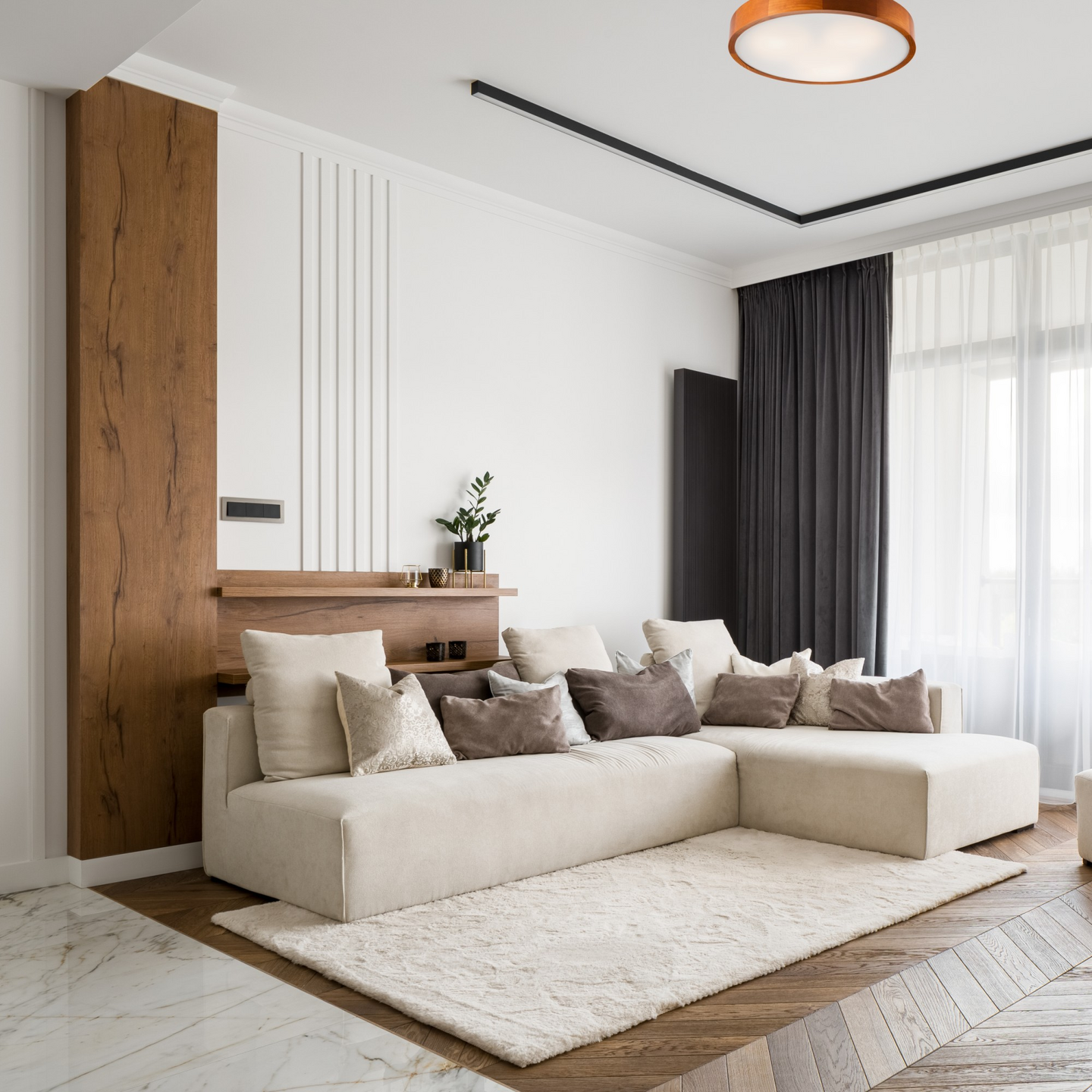 Kattovalaisin FocusLight Jordan 3xE27 470mm ruskea rustic