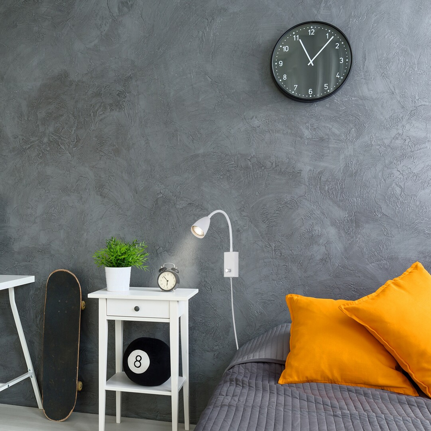 Seinävalaisin RABALUX MIKA GU10 max.25W valkoinen