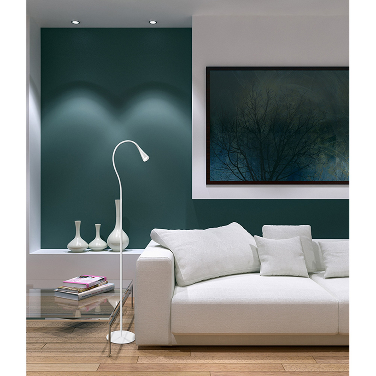 Lattiavalaisin Polux Monaco led 200mm 4,5W valkoinen