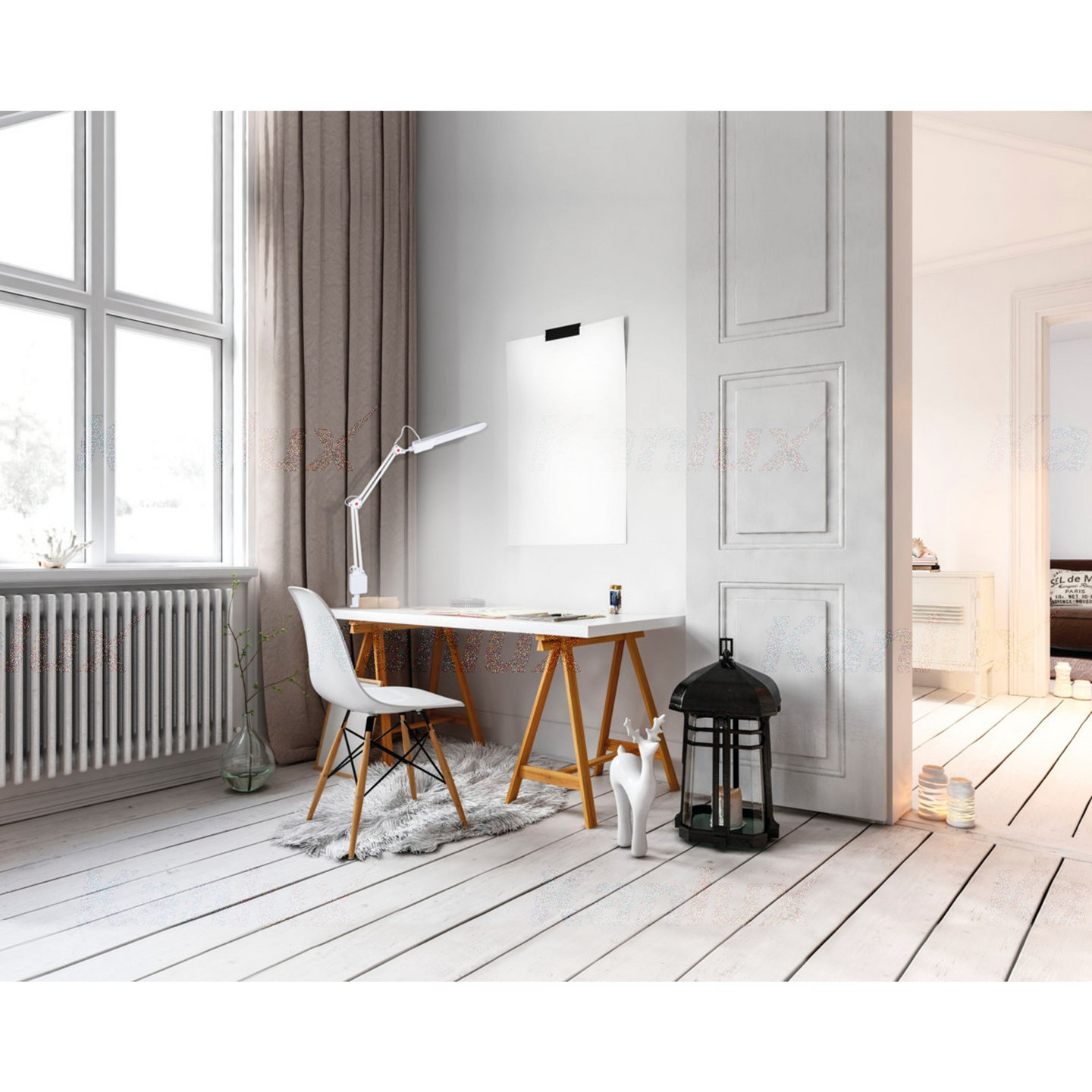 Työpöytävalaisin Kanlux Heron valkoinen