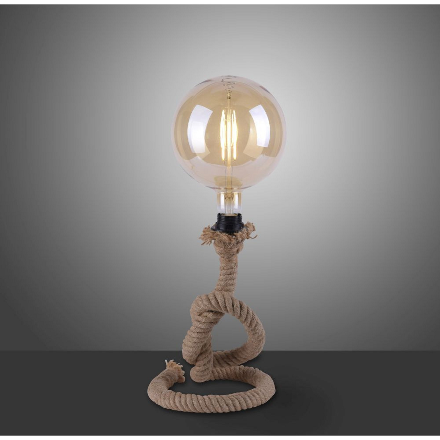 Pöytävalaisin Leuchten Direkt Rope 200x330mm E27 maks.60W ruskea