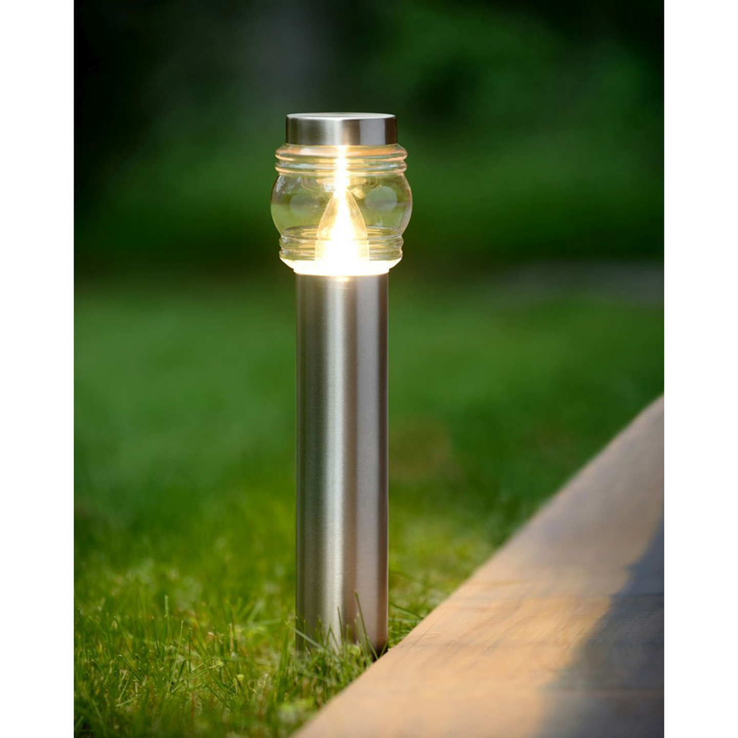 Ulkopylväsvalaisin Lucide Mirane 90mm E14 max.11W satiinikromi