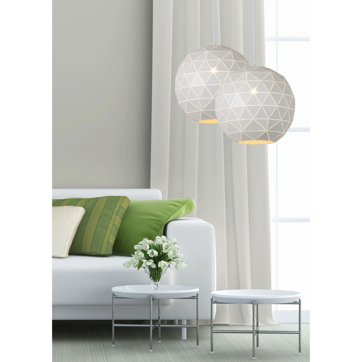 Riippuvalaisin Lucide Otona 400mm E27 max.60W valkoinen