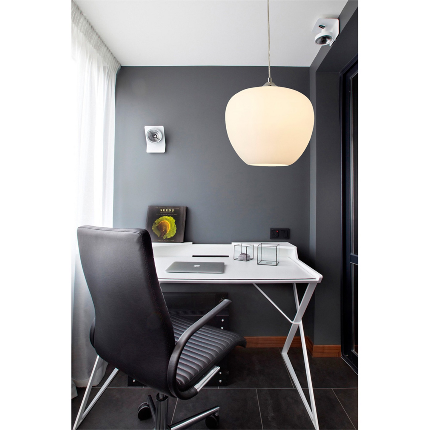 Riippuvalaisin Focuslight Oscar 290mm E27 max.60W opaali