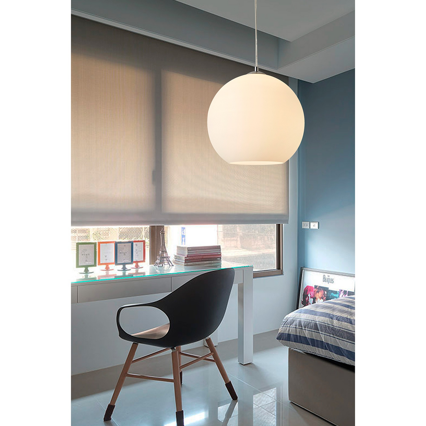 Riippuvalaisin Focuslight Mio 300mm E27 max.60W opaali