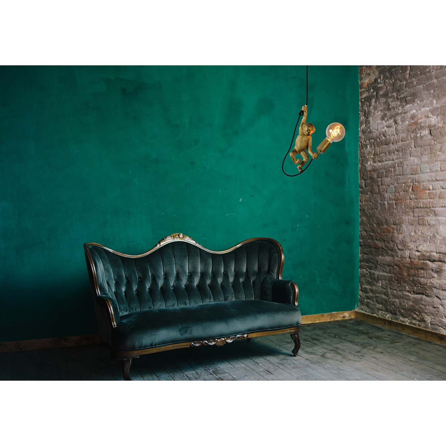 Riippuvalaisin Lucide Chimp 180mm E27 maks.60W musta kulta