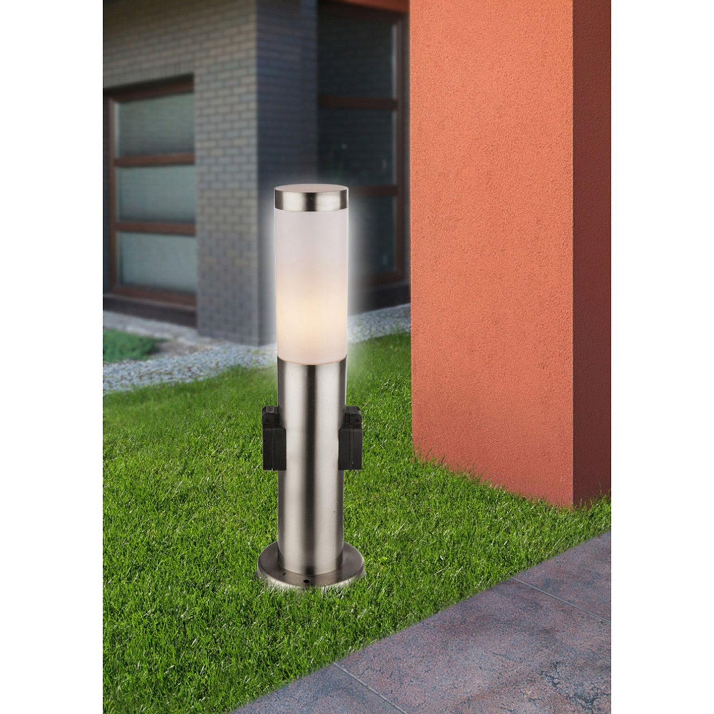 Ulkopylväsvalaisin Globo Boston 131mm E27 max. 60W ruostumaton teräs