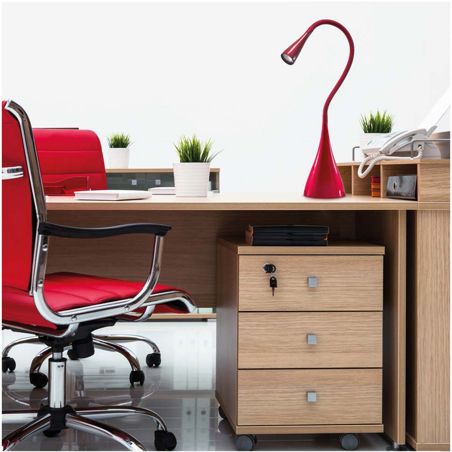 Pöytävalaisin Polux Monaco led 112mm 4,5W punainen