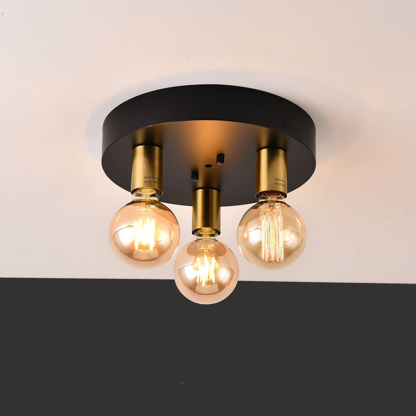 Kattovalaisin FocusLight Suzy E27 350mm max. 42W musta messinki