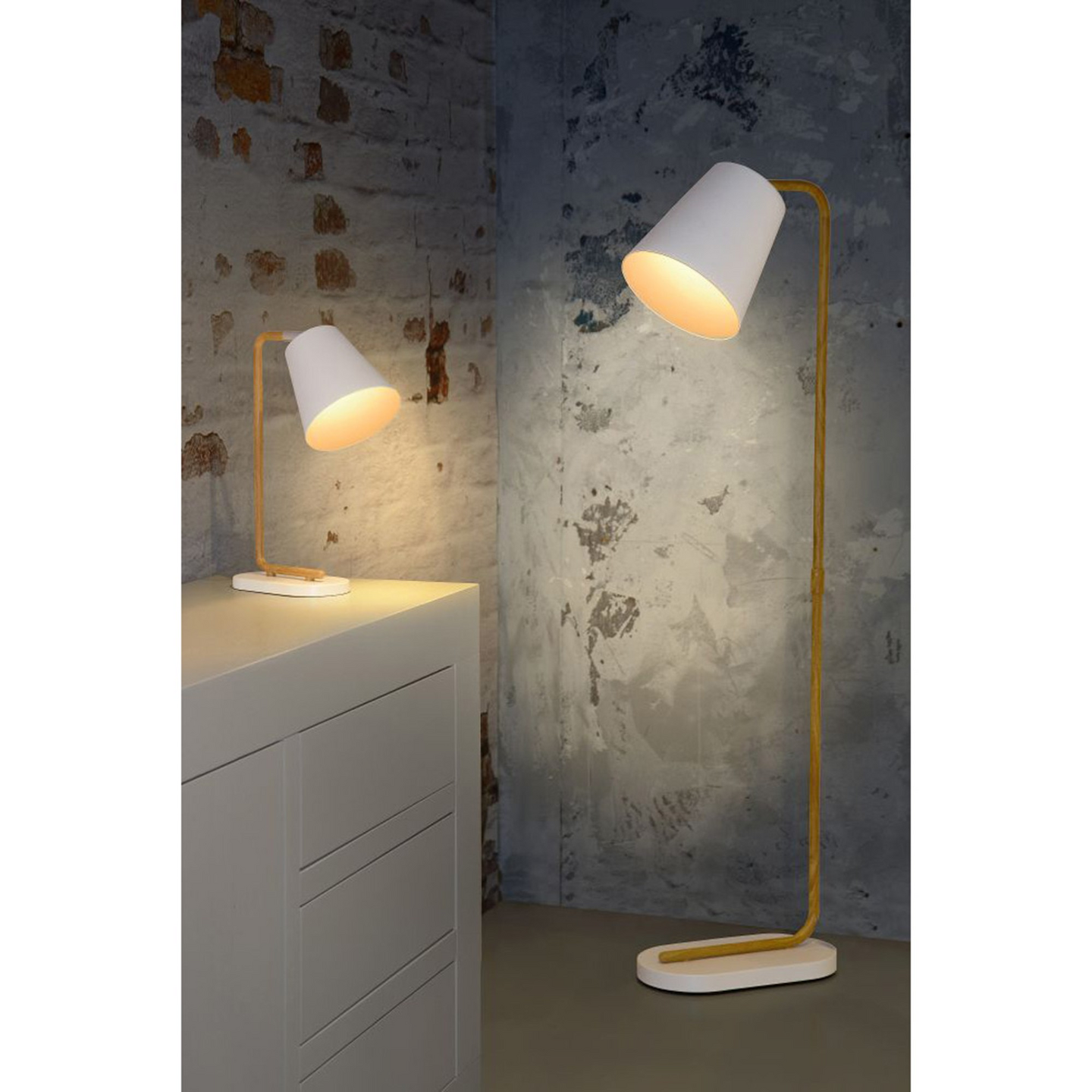 Pöytävalaisin Lucide Cona E14 maks.40W valkoinen