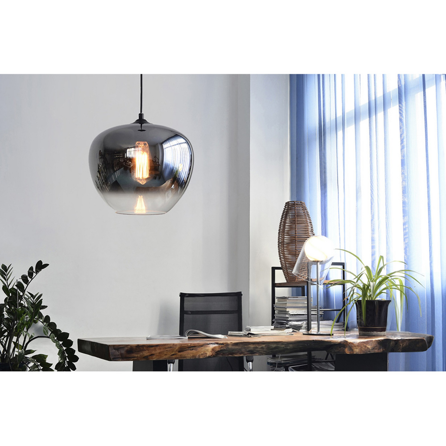 Riippuvalaisin Focuslight Oscar 290mm E27 maks.60W savuharmaa