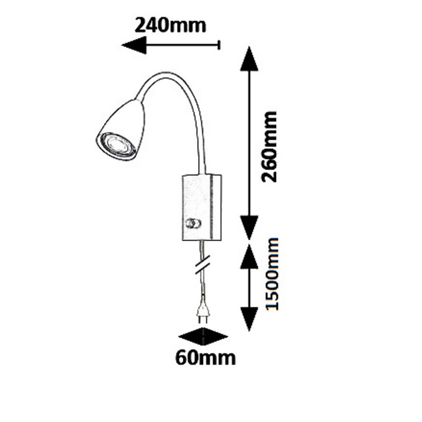 Seinävalaisin RABALUX MIKA GU10 max.25W musta