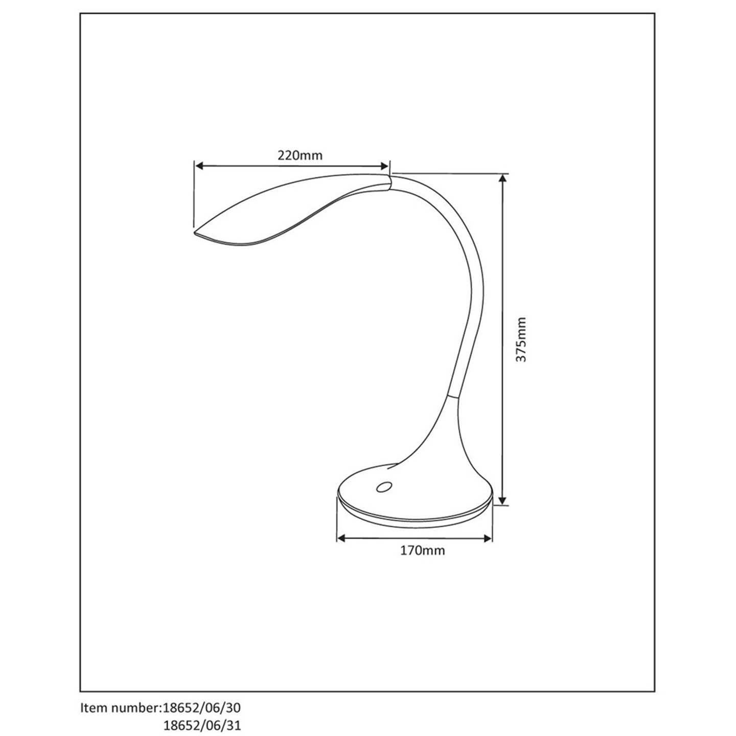 Pöytävalaisin Lucide Emil 170mm himmennettävä 4W 3000K valkoinen