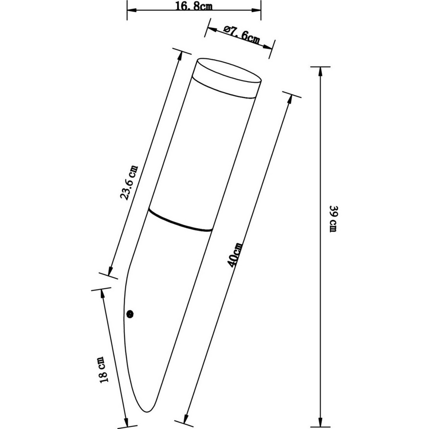 Ulkovalaisin Globo Boston 76mm E27 max.60W ruostumaton teräs
