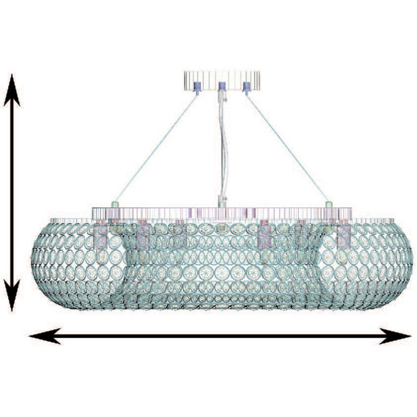 Riippuvalaisin FocusLight Cristo Ring 600mm G9 max. 33W kromi
