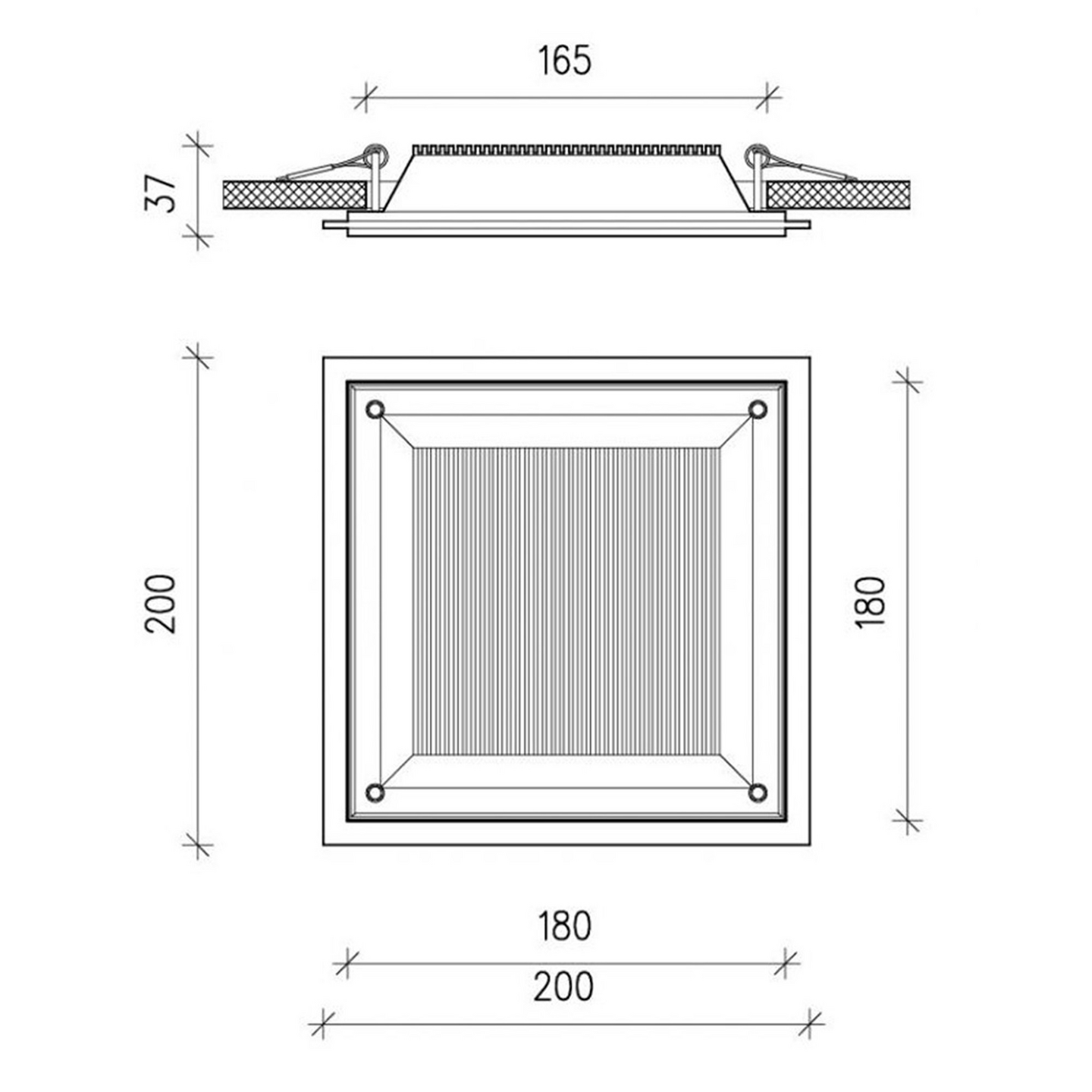 Alasvalo V-TAC VT1881G SQ led 18W valkoinen