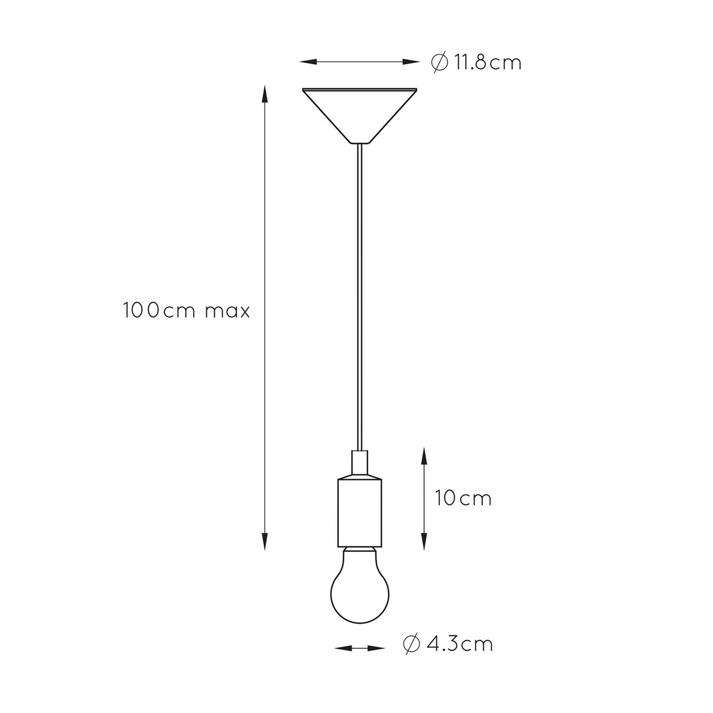 Riippuvalaisin  Lucide Fix 100mm E27 maks.60W musta