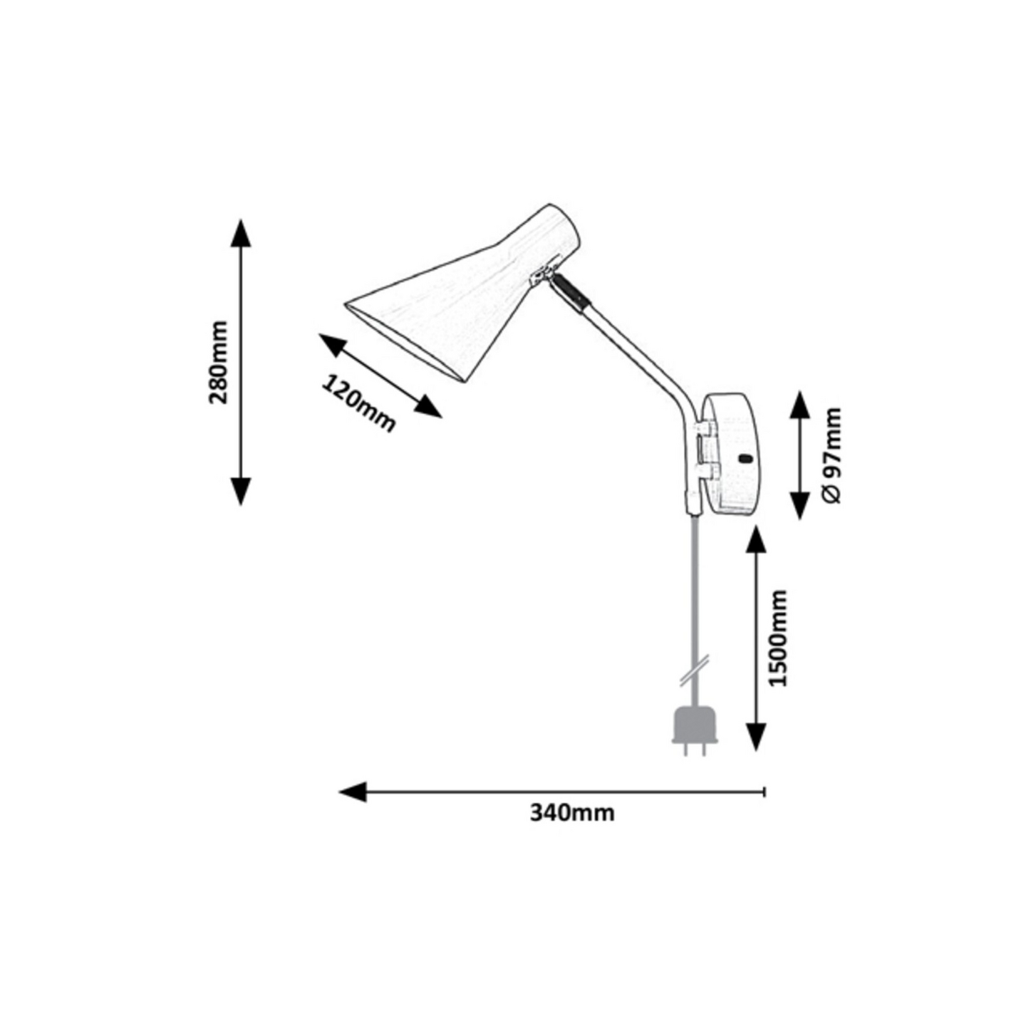 Seinävalaisin RABALUX ALFONS 120mm E27 max.25W valkoinen