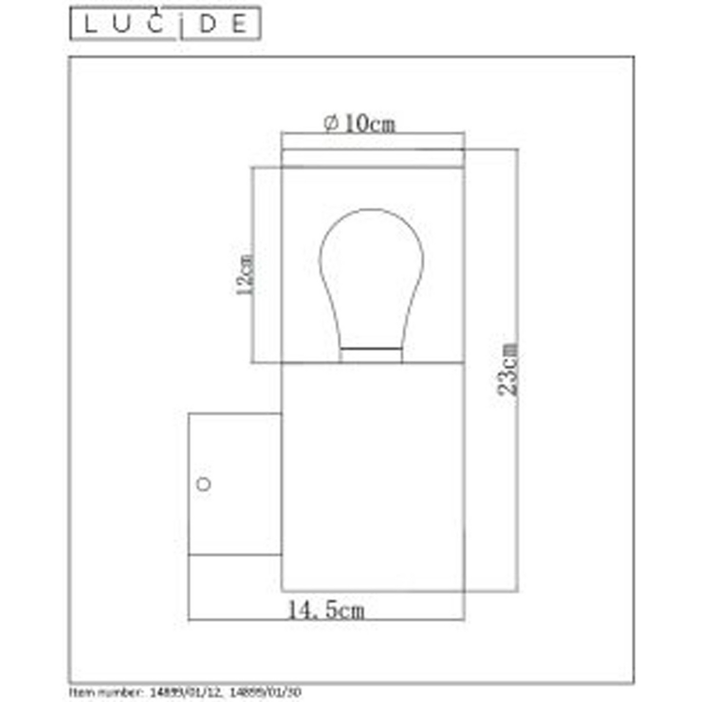 Ulkoseinävalaisin Lucide Fedor E27 max.40W IP44 musta