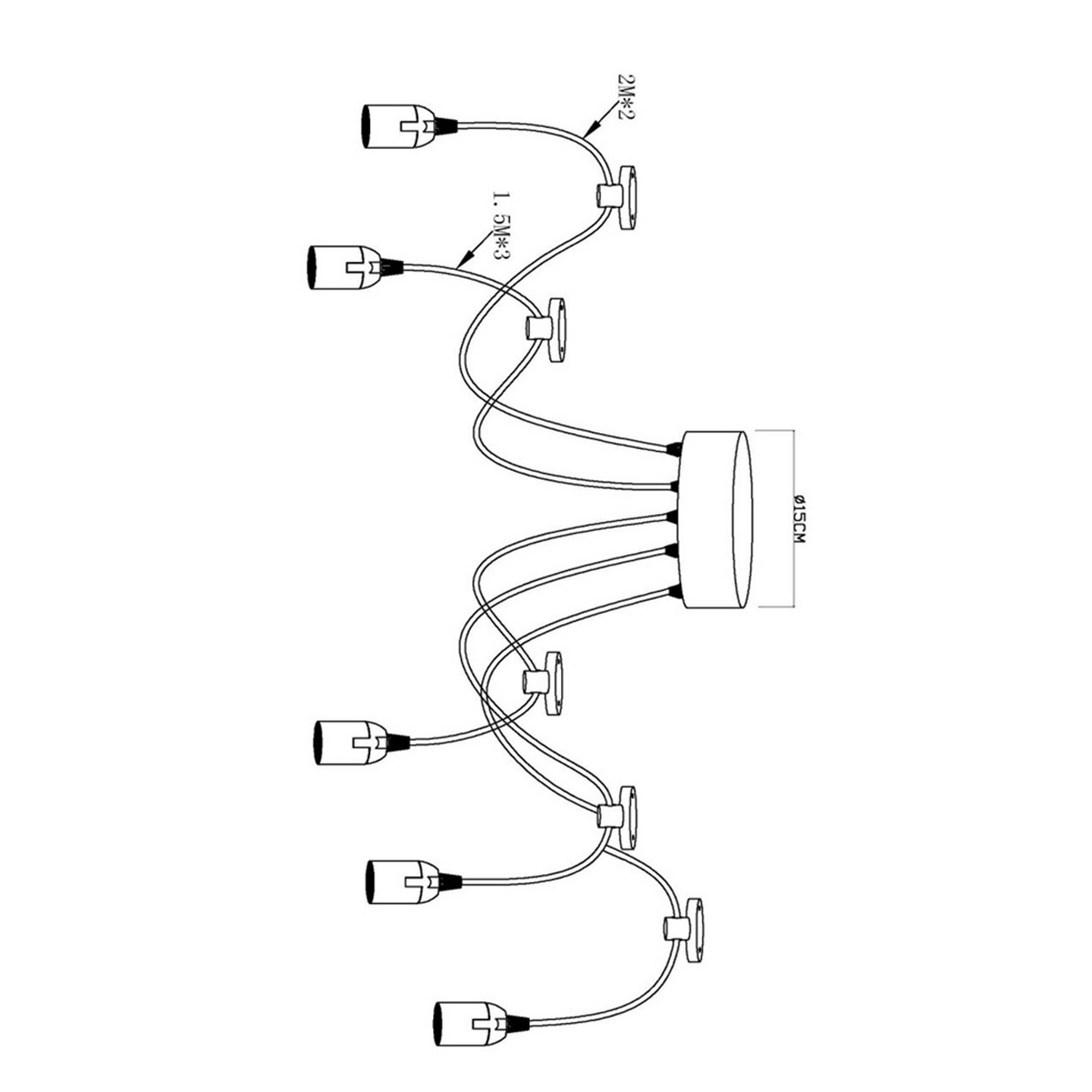 Riippuvalaisin Globo Maracana 150mm E27 max. 60W musta