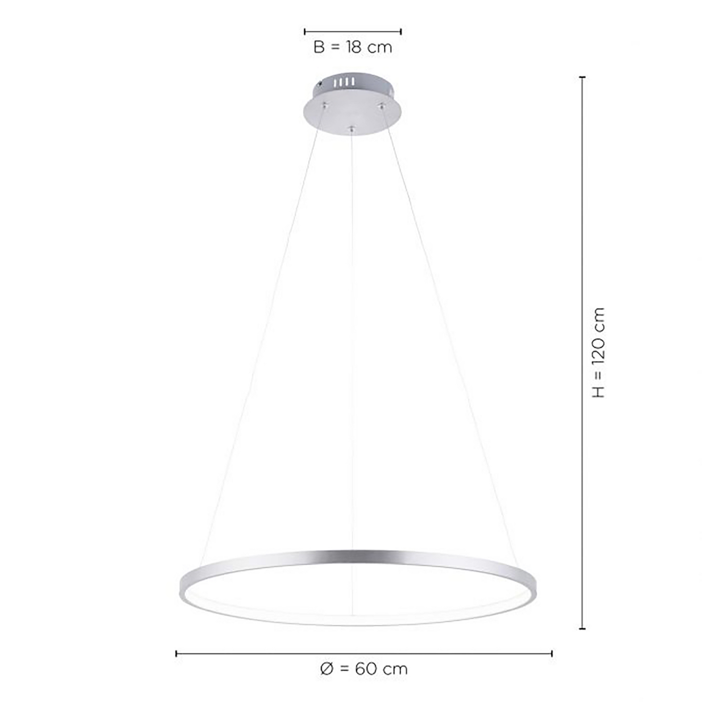 Riippuvalaisin Leuchten Direct Circle led 600mm 33W hopea