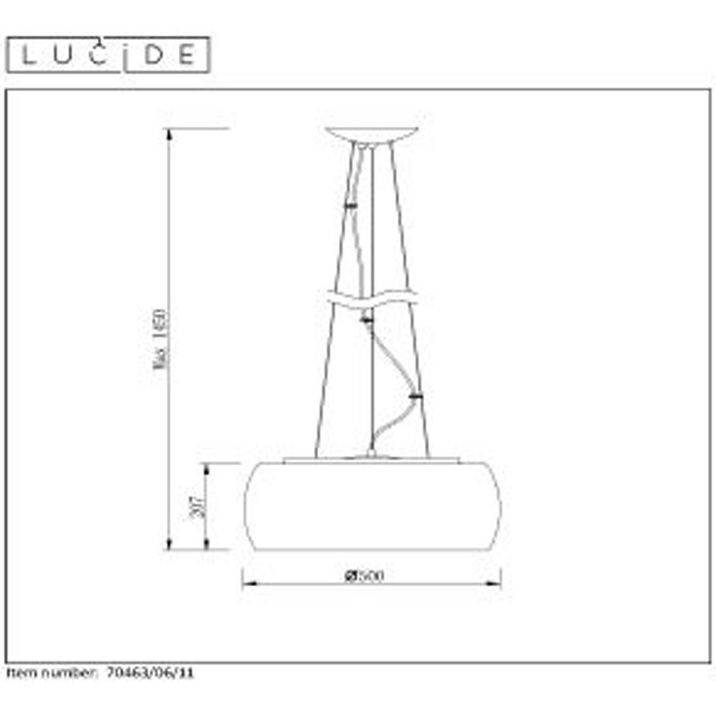 Riippuvalaisin Lucide Pearl 500mm  G9 maks.42W kromi