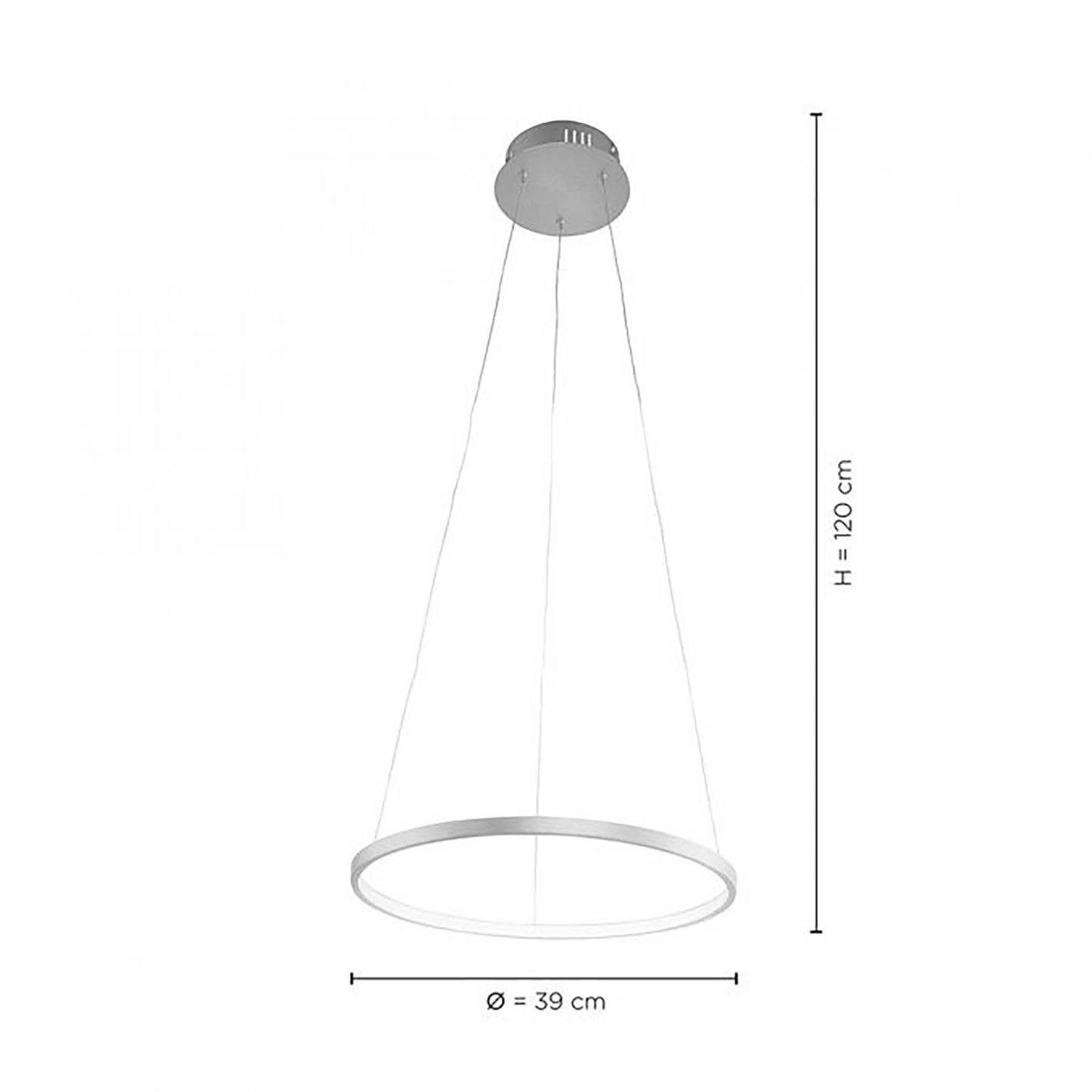Riippuvalaisin LEUCHTEN DIREKT CIRCLE LED 390mm 22W hopea