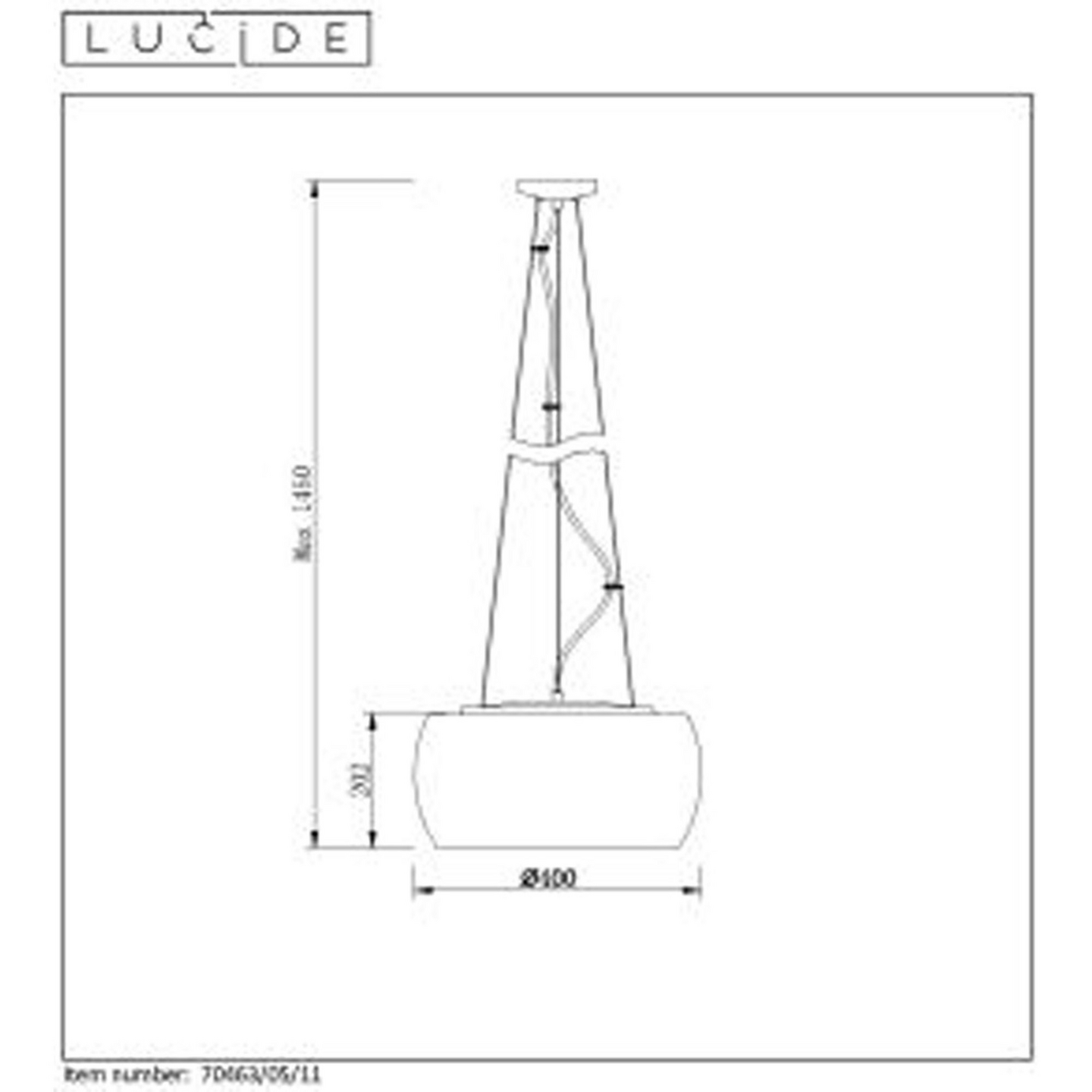 Riippuvalaisin Lucide Pearl 400mm G9 maks.42W kromi