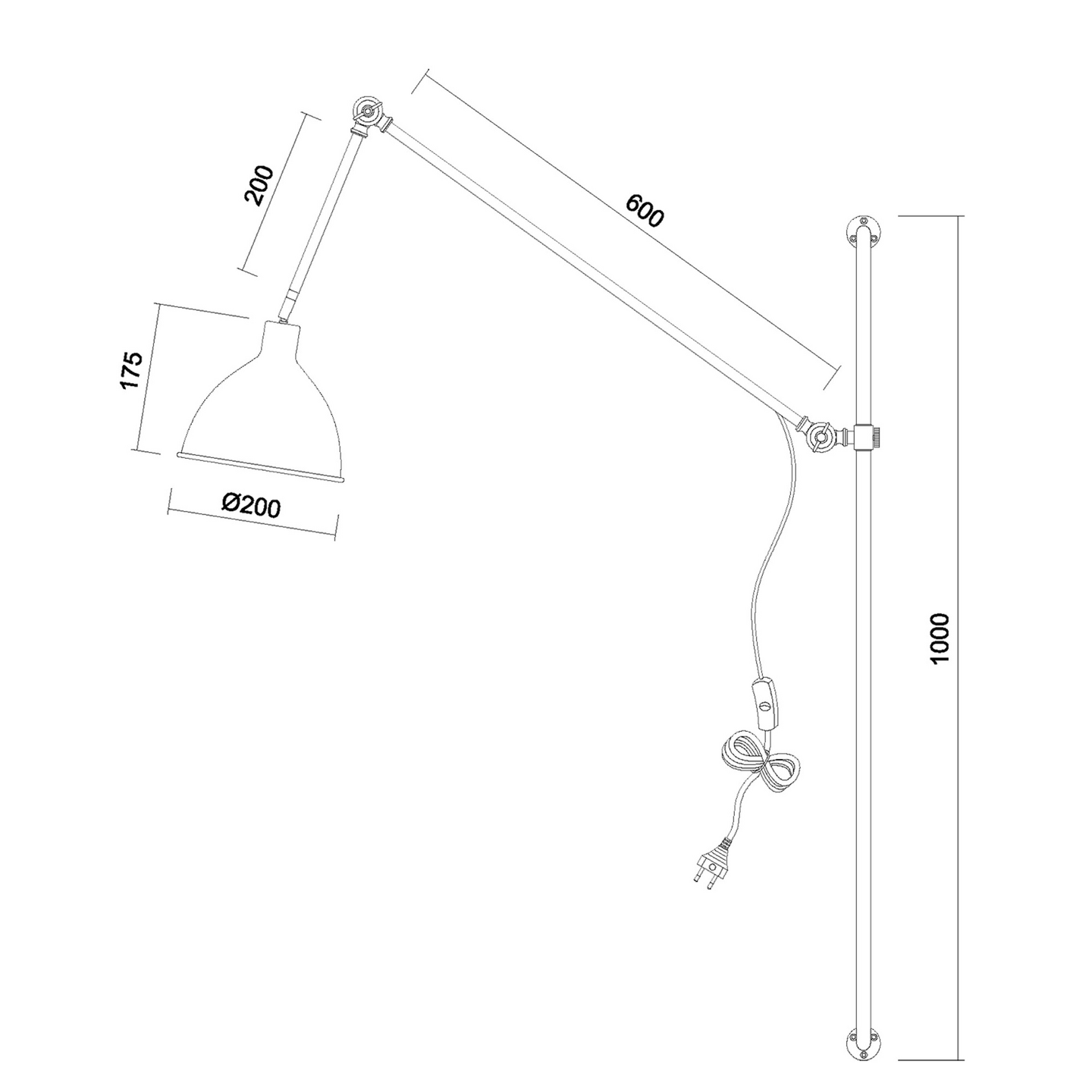 Seinävalaisin FocusLight Karenna E27 max. 60W musta
