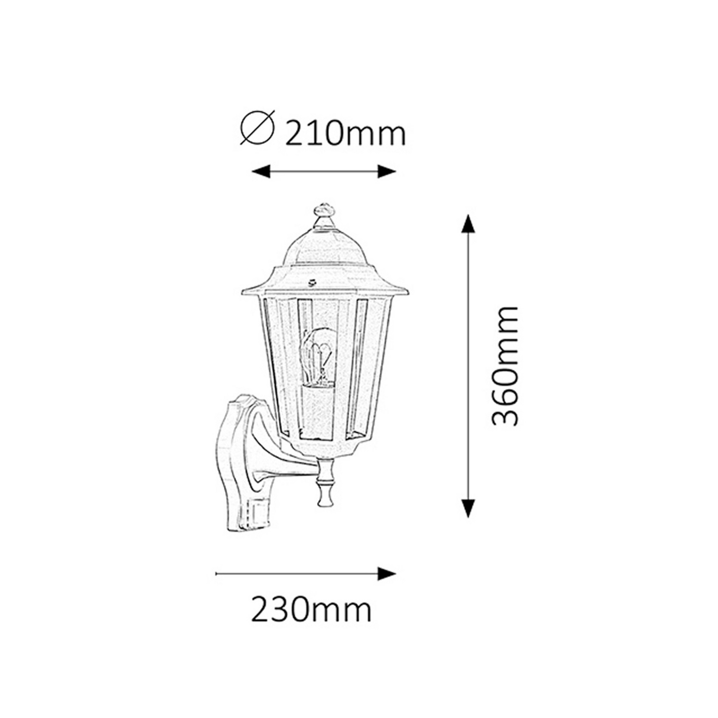 Ulkoseinävalaisin RABALUX VELENCE E27 max.60W liiketunnistimellä valkoinen