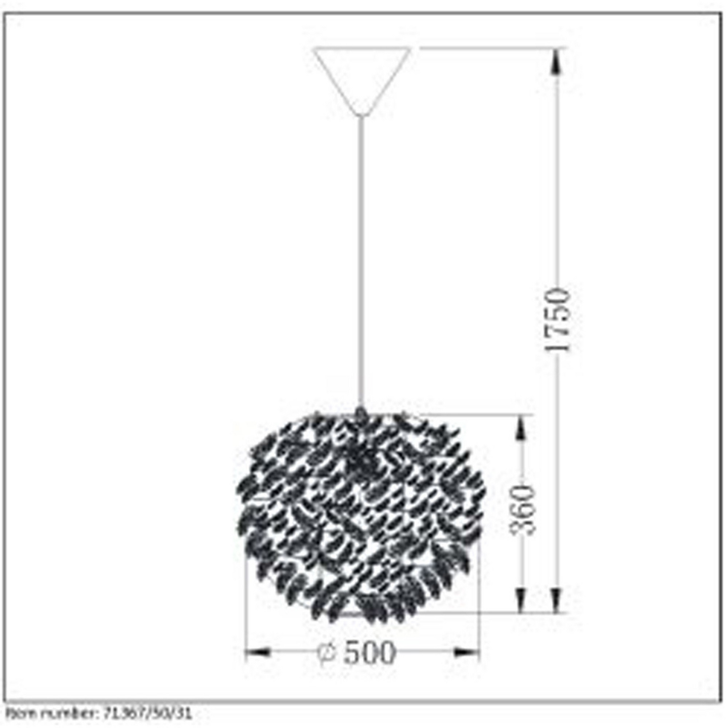 Riippuvalaisin Lucide Goosy Soft 500mm E27 max.40W valkoinen